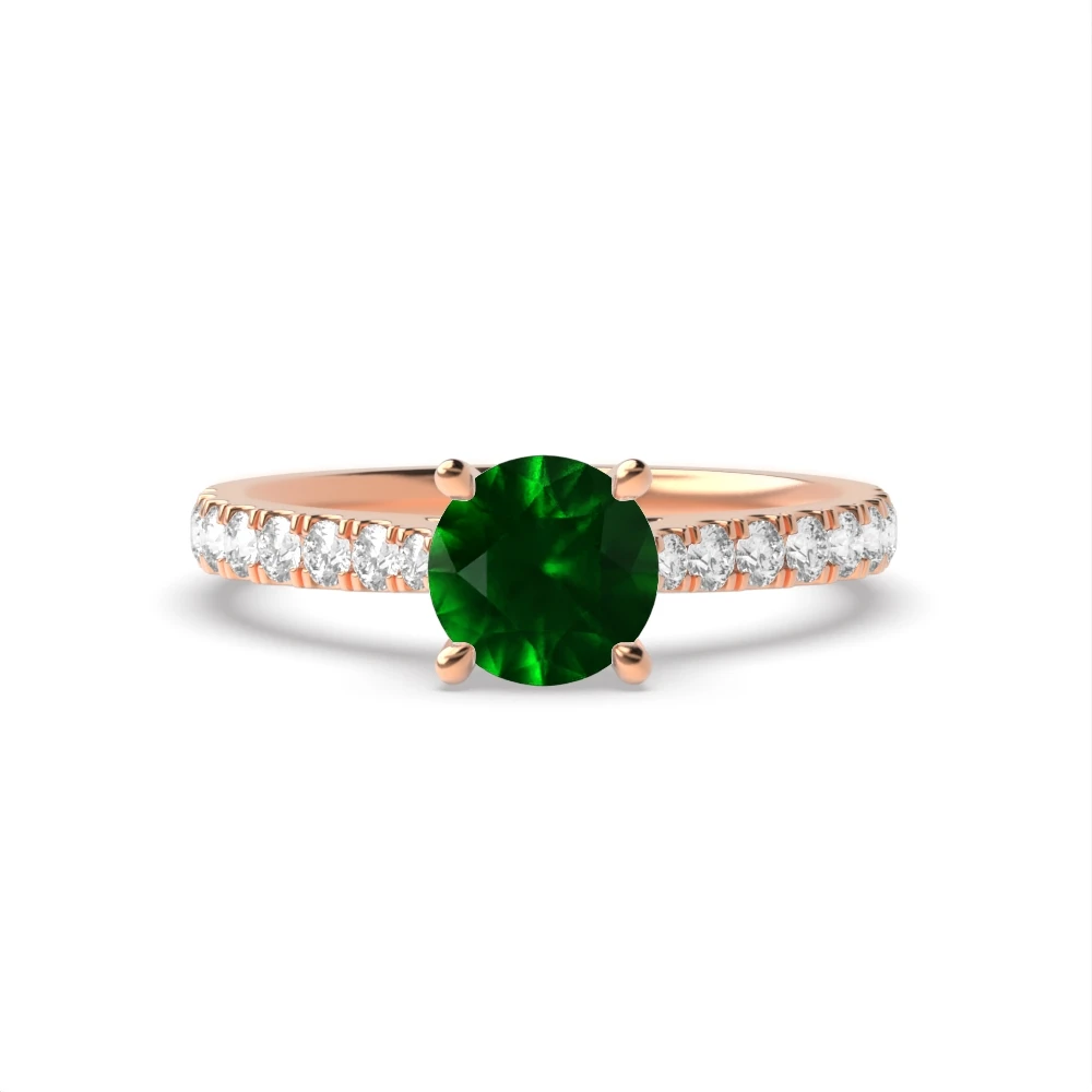 4 Prong Rose Gold Classic pave set Engagement Rings