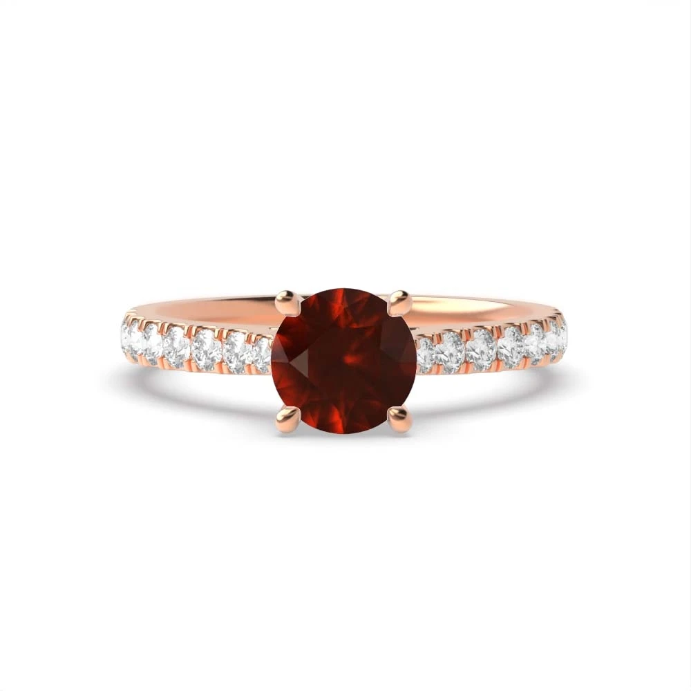 4 Prong Rose Gold Classic pave set Engagement Rings