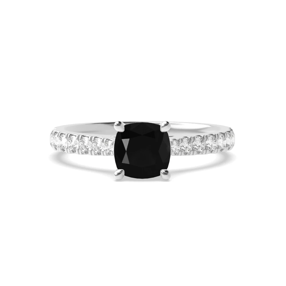 4 Prong Classic pave set Engagement Rings