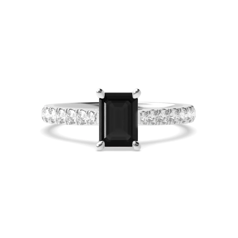 4 Prong Classic pave set Engagement Rings