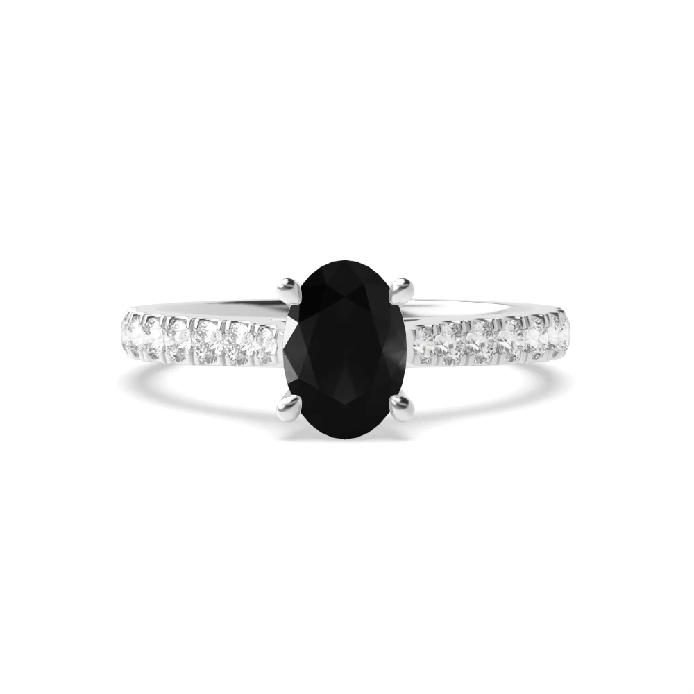 4 Prong Classic pave set Engagement Rings