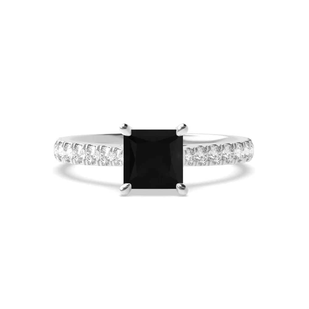4 Prong Classic pave set Engagement Rings
