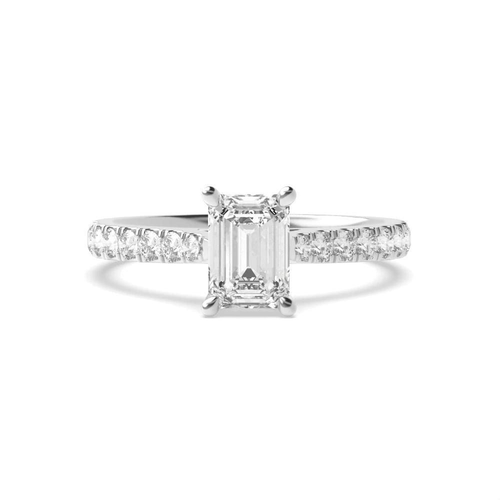 4 Prong Classic pave set Engagement Rings