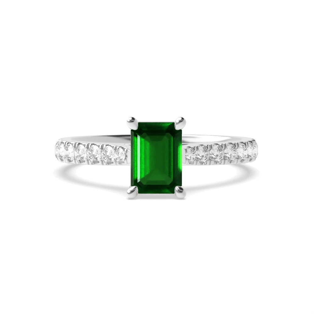 4 Prong Classic pave set Engagement Rings