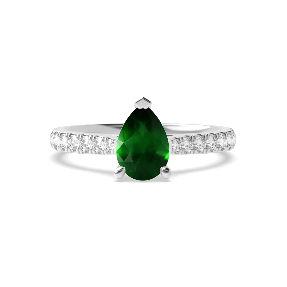 4 Prong Classic pave set Engagement Rings