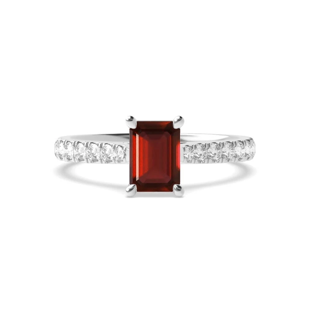 4 Prong Classic pave set Engagement Rings