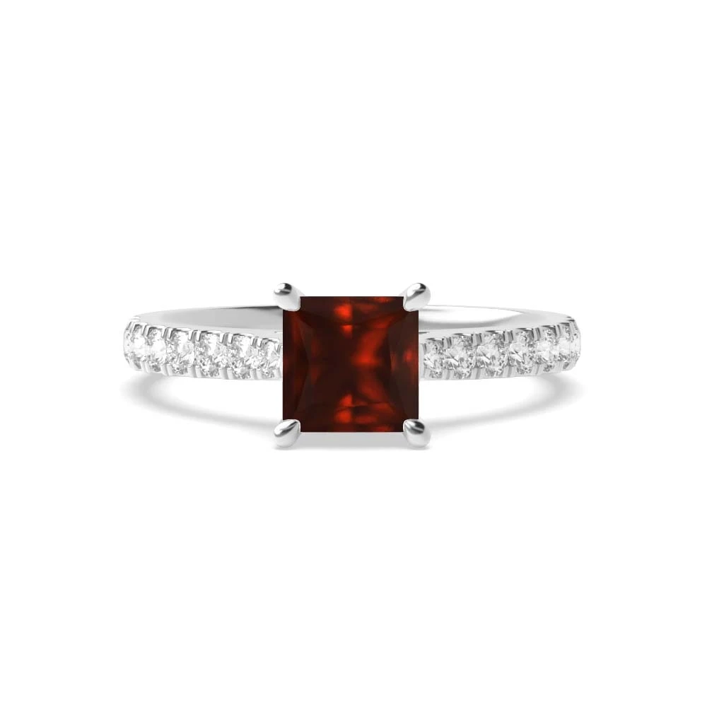 4 Prong Classic pave set Engagement Rings