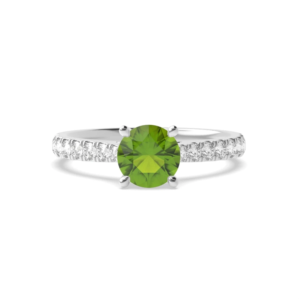 4 Prong Classic pave set Engagement Rings
