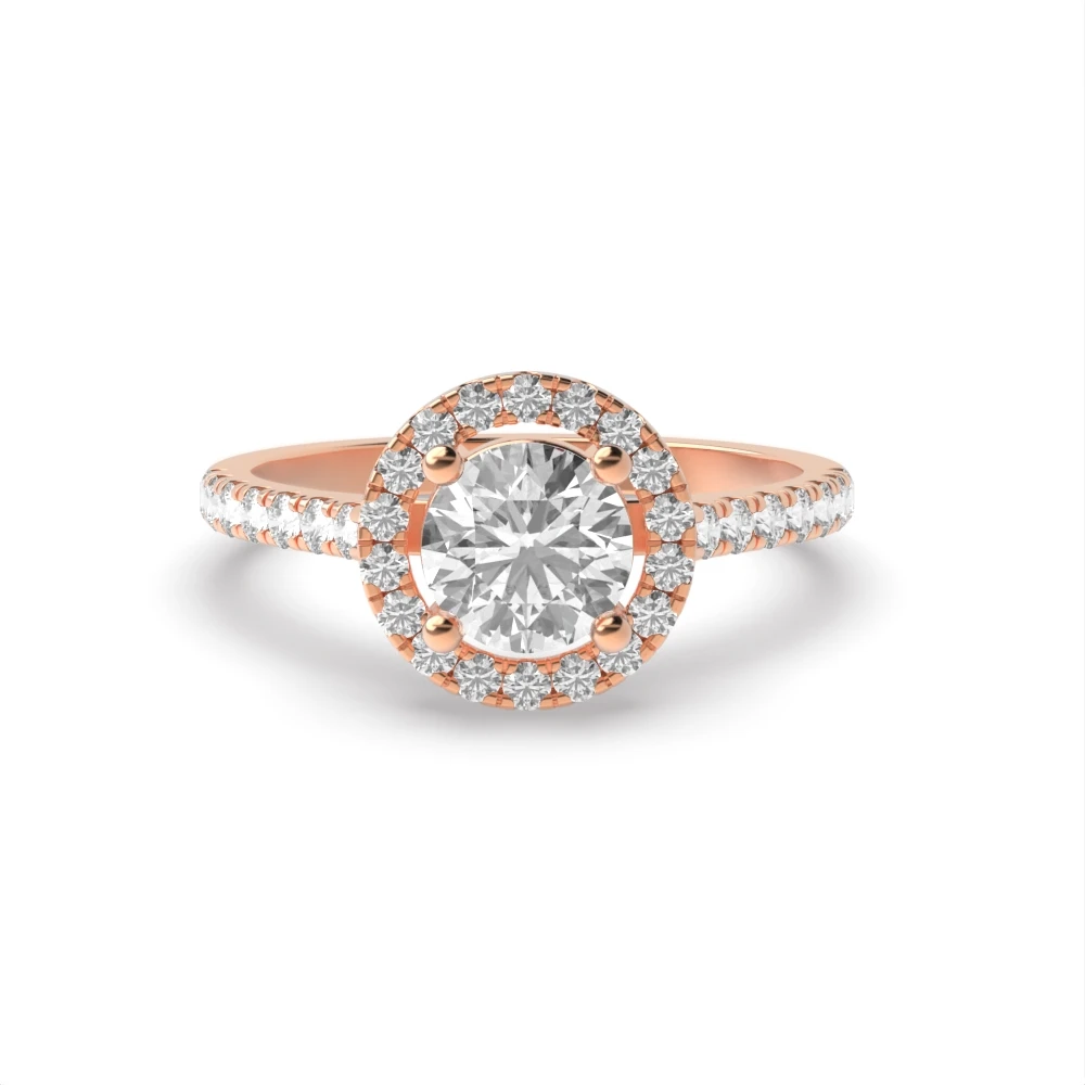 CATHEDRA Rose Gold Classic Halo Engagement Rings