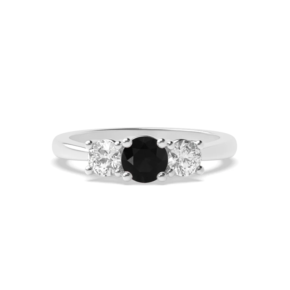 4 Prong Cross over claws Trilogy Engagement Rings