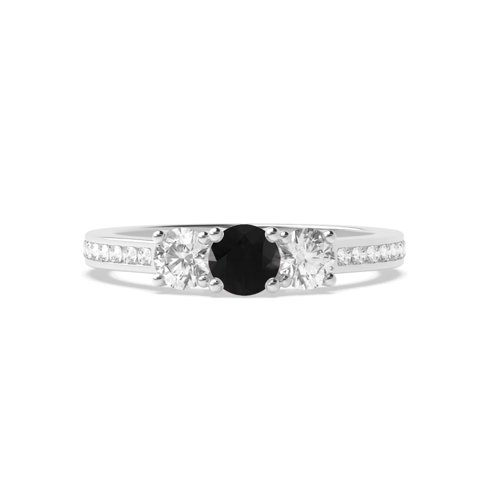 4 Prong Shoulder set Trilogy Engagement Rings