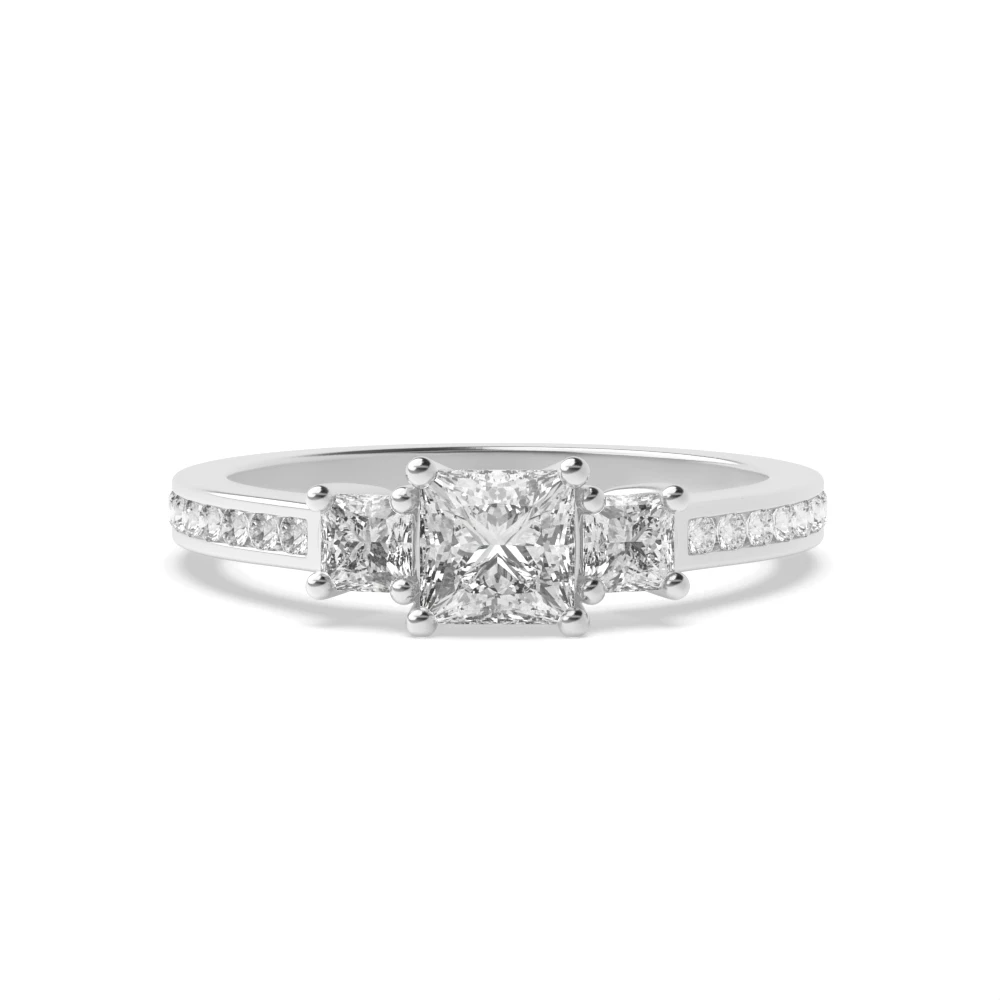 4 Prong Shoulder set Trilogy Engagement Rings