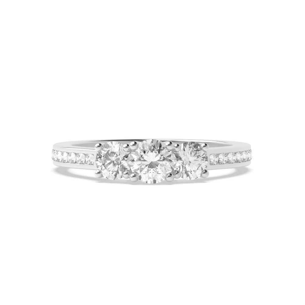 4 Prong Shoulder set Trilogy Engagement Rings