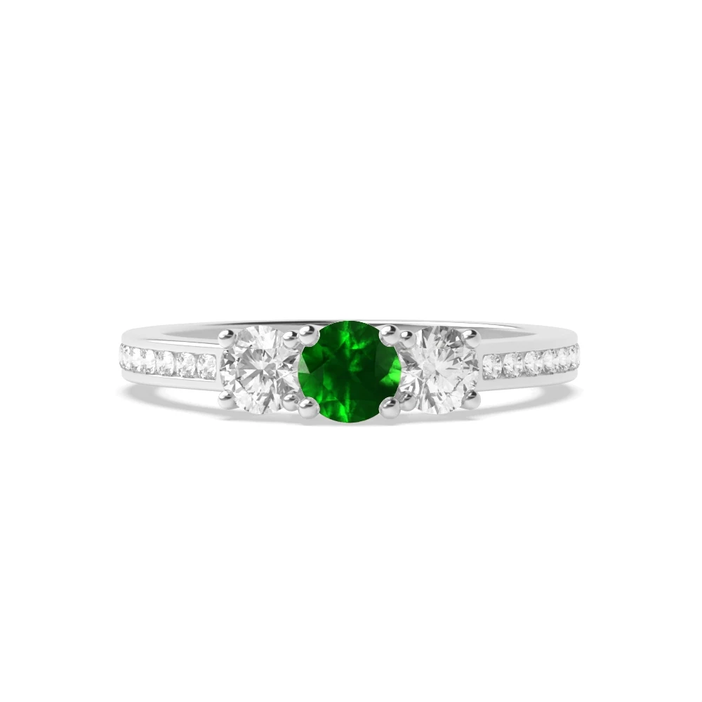 4 Prong Shoulder set Trilogy Engagement Rings