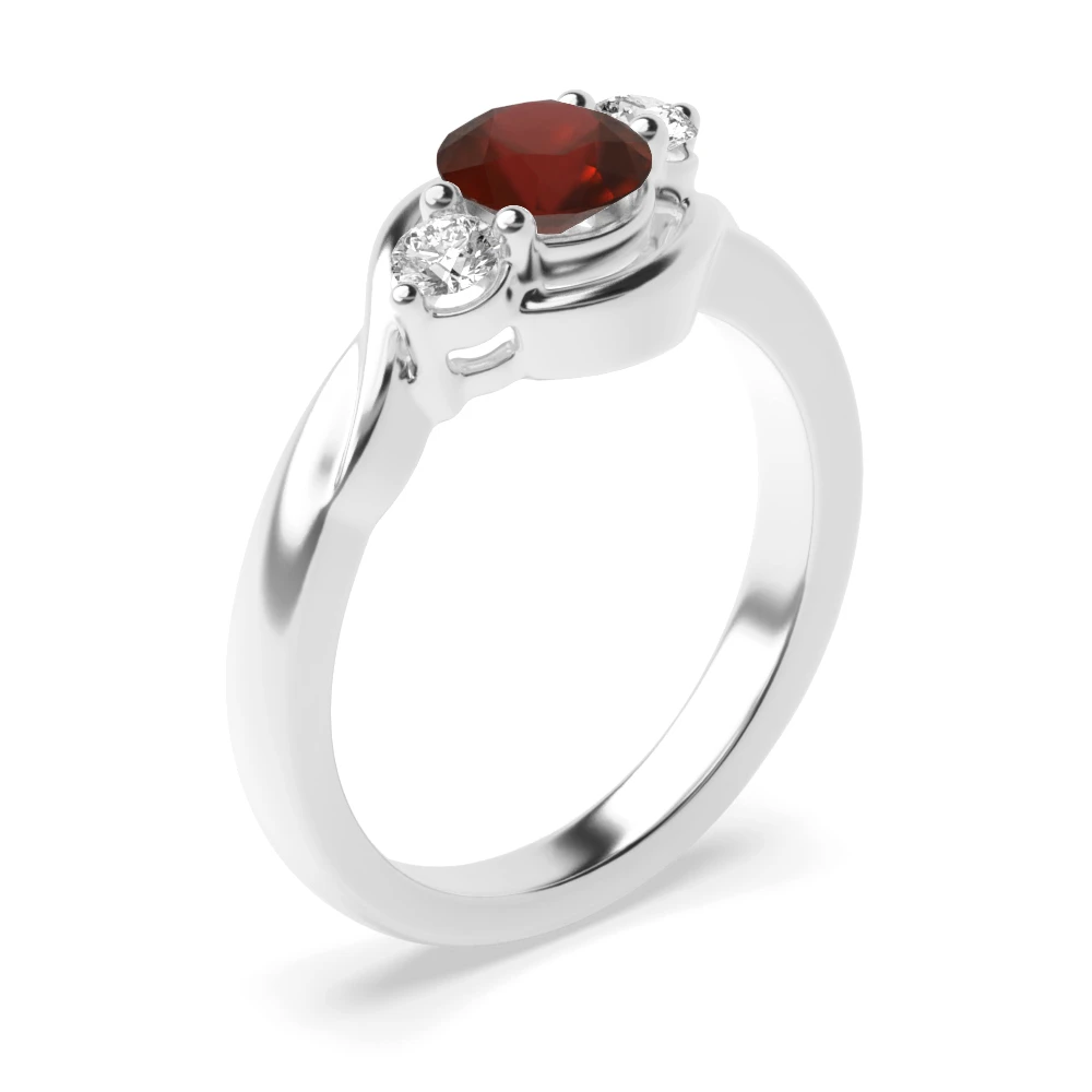 4 Prong Twisted shoulder Diamond Rings