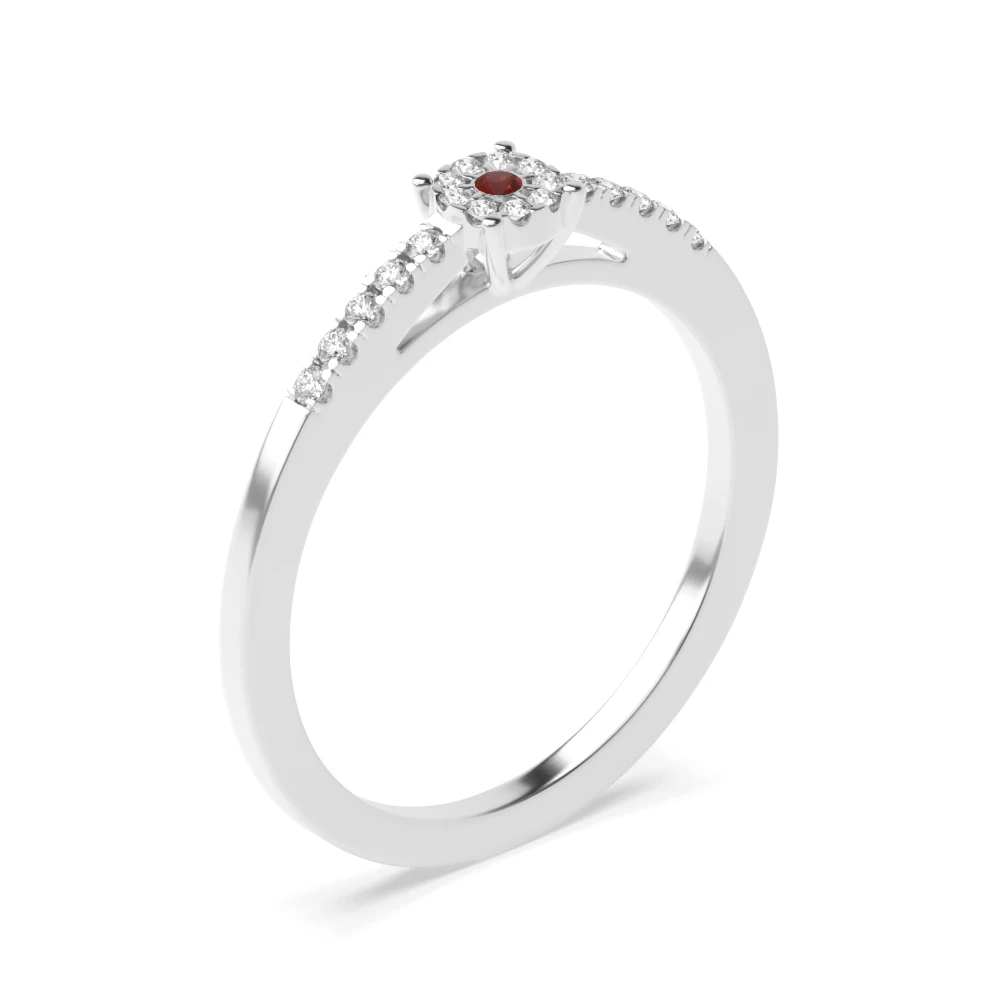 4 Prong Accented cluster Diamond Rings