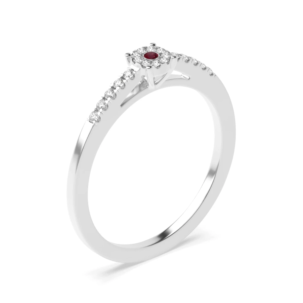 4 Prong Accented cluster Halo Diamond Rings