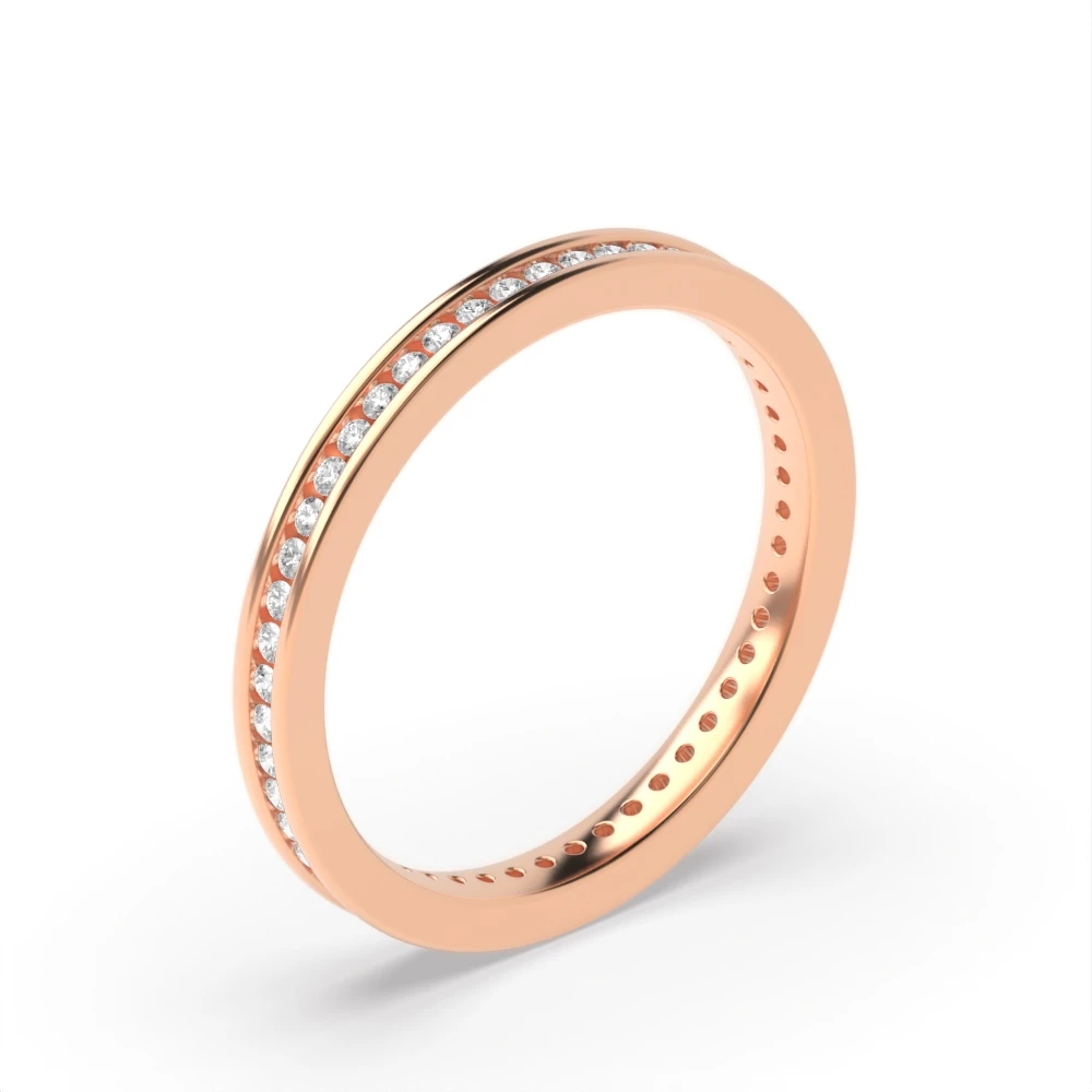 Channel Setting Rose Gold Prime Eternity Diamond Rings