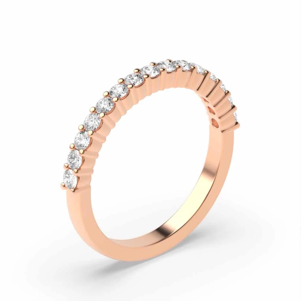 4 Prong Rose Gold Shared claw set Eternity Diamond Rings