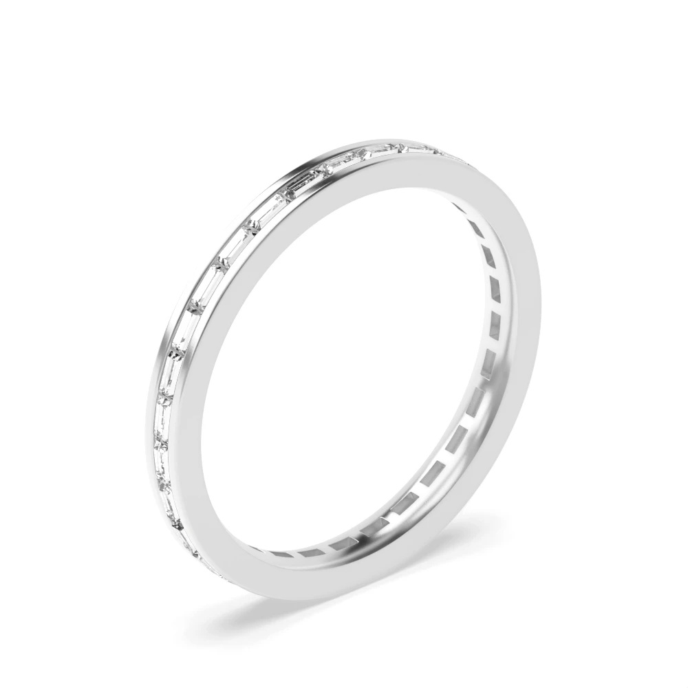 Channel Setting Sterling Silver Solar mosaic Eternity Diamond Rings