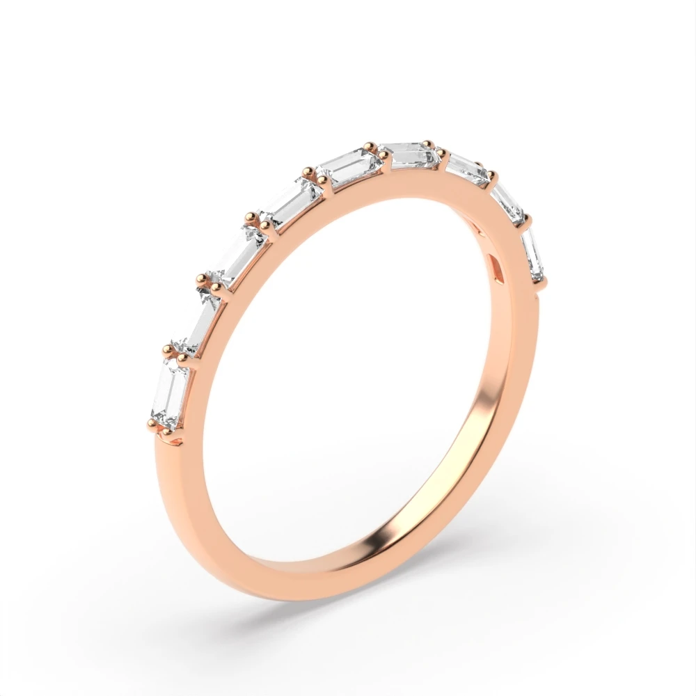4 Prong Rose Gold Shared prongs Eternity Diamond Rings