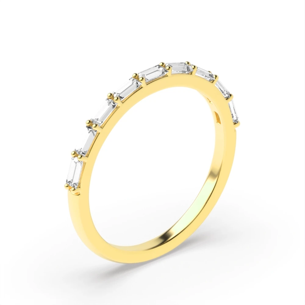 4 Prong Yellow Gold Shared prongs Eternity Diamond Rings