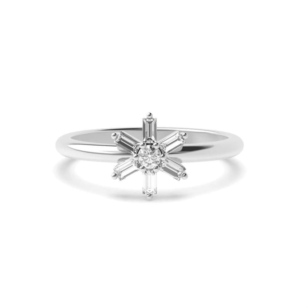 Low Set Flower minimalist Engagement Rings