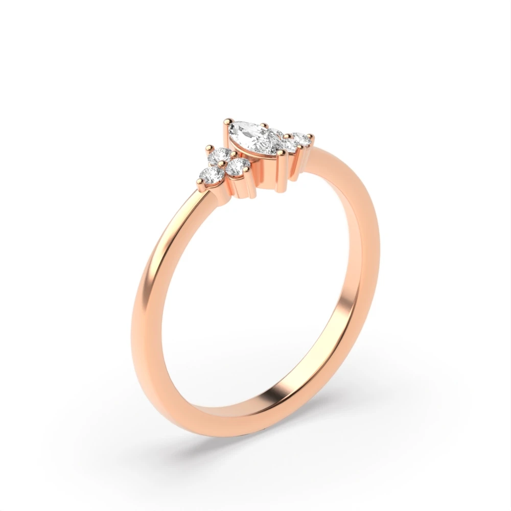 Low Set Rose Gold Delicate Promise Diamond Rings
