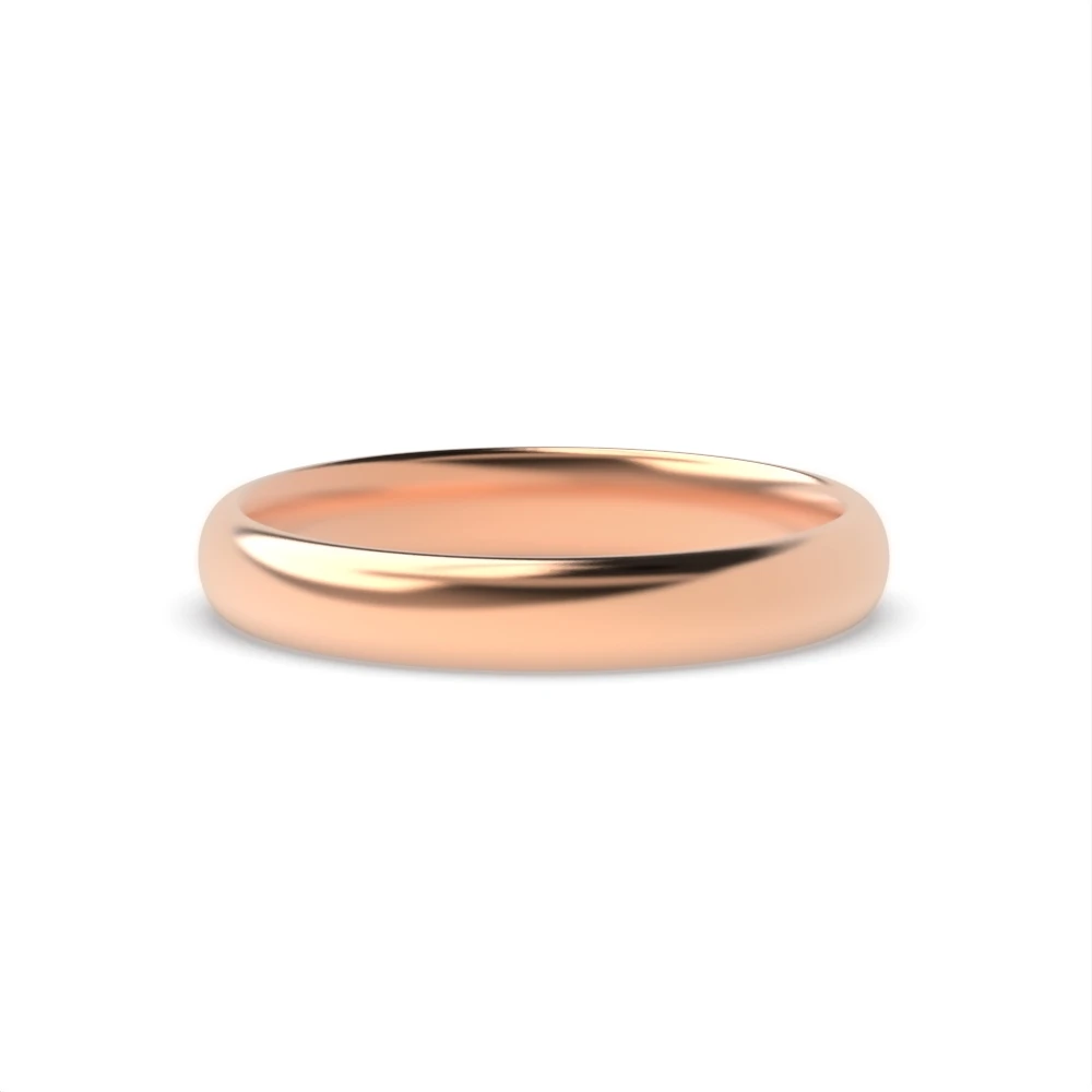 Rose Gold D-profile Diamond Band Engagement Rings