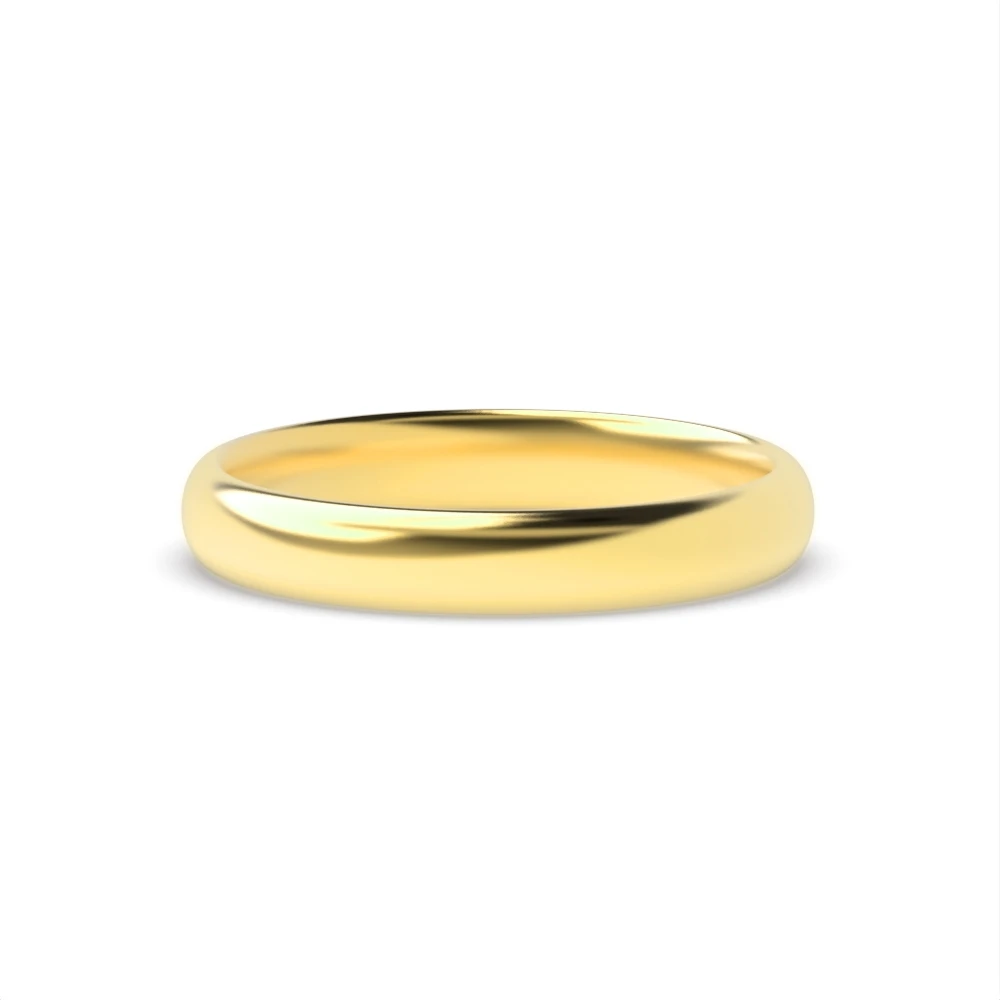 Yellow Gold D-profile Diamond Band Engagement Rings