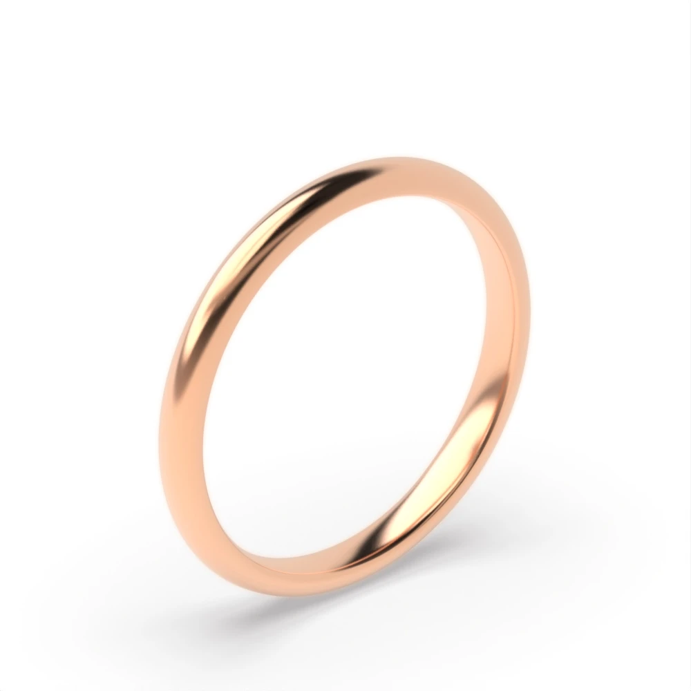 Rose Gold Light court profile Womens's's Plain Wedding Rings & Bands