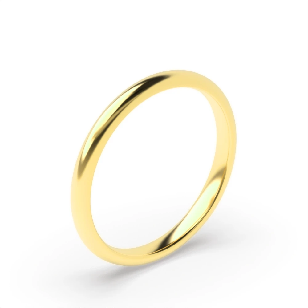 Yellow Gold Light court profile Womens's's Plain Wedding Rings & Bands
