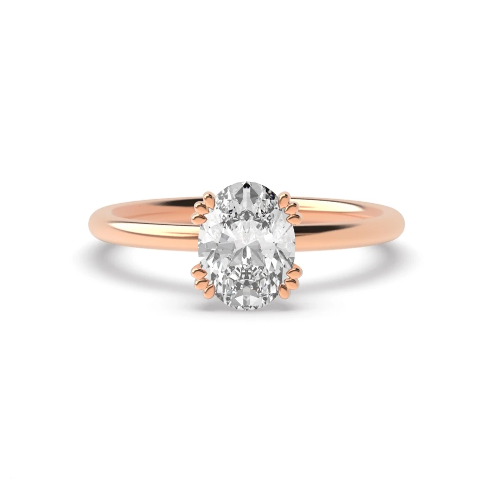 CATHEDRA Rose Gold Tri claws delicate Sale Engagement Rings