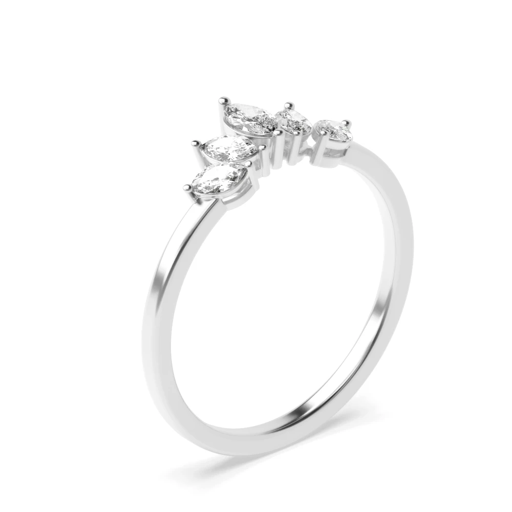 4 Prong crown shaped Designer Diamond Rings