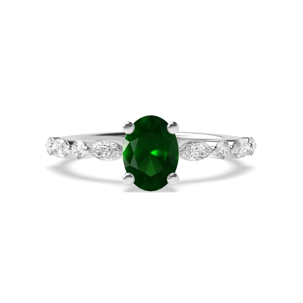 4 Prong Unique style Side Stone Engagement Rings