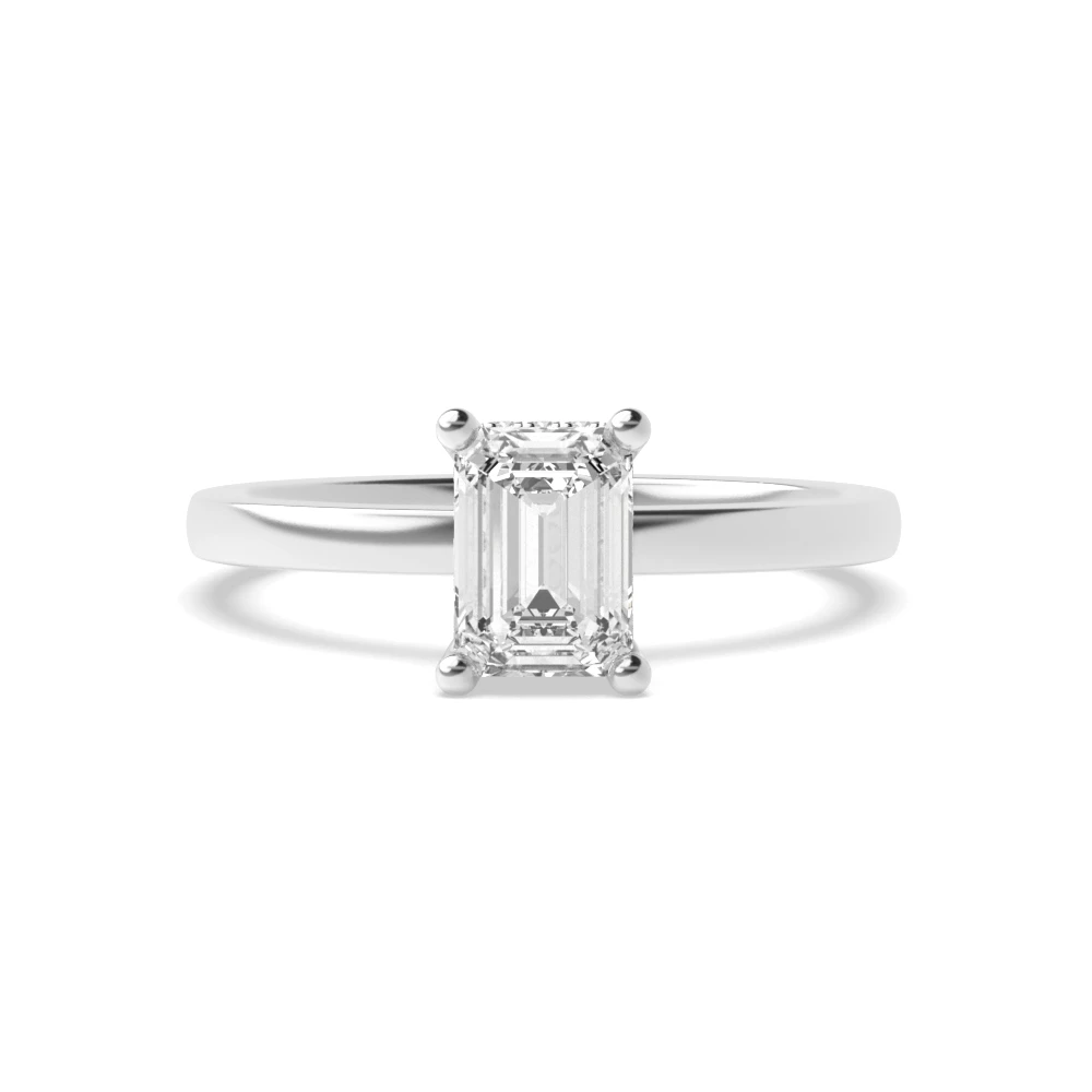 High Set Hidden halo plain shoulder Solitaire Engagement Rings