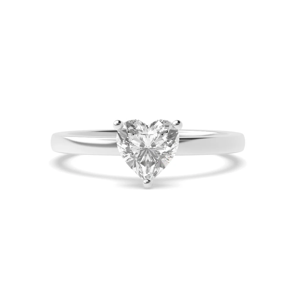 High Set Hidden halo plain shoulder Solitaire Engagement Rings