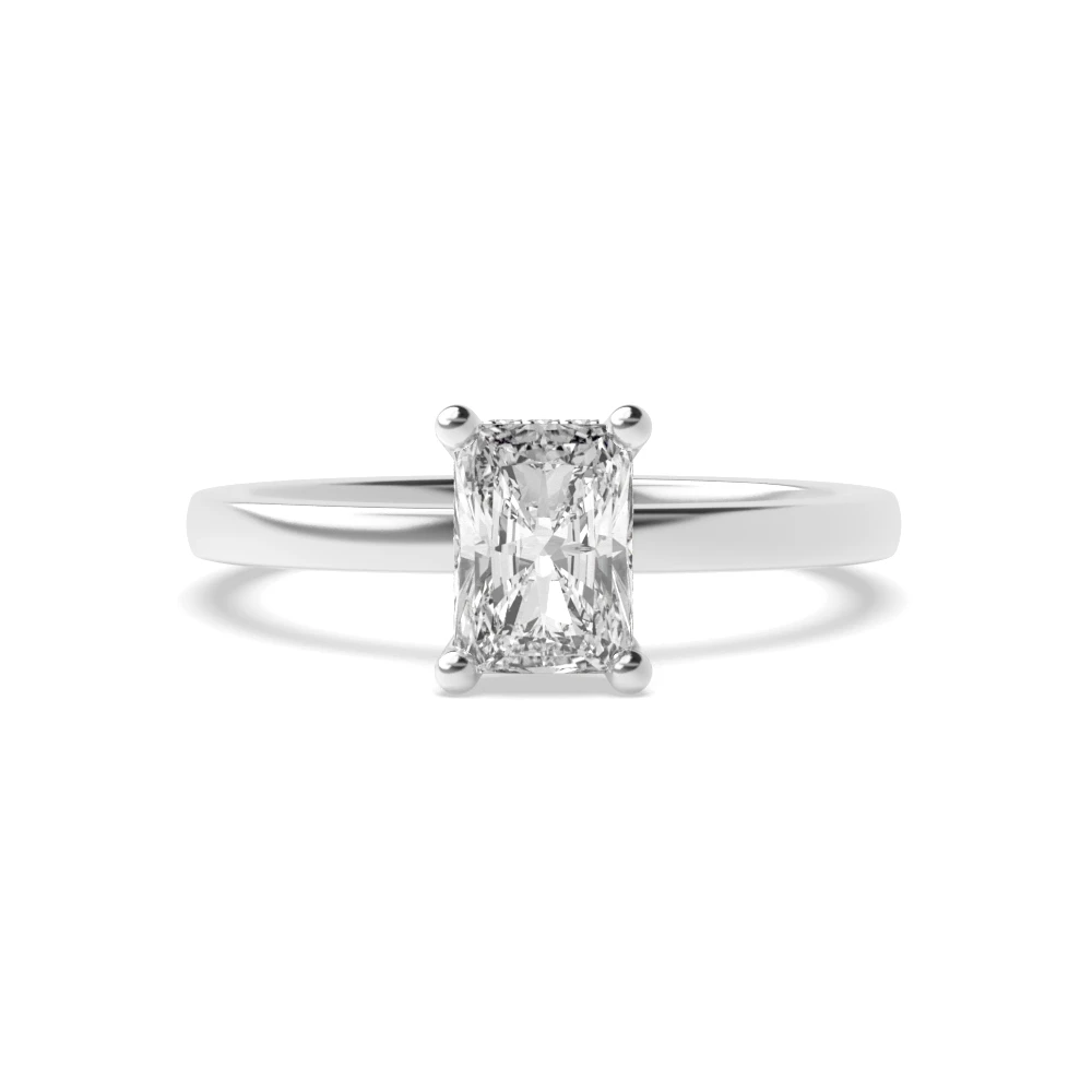 High Set Hidden halo plain shoulder Solitaire Engagement Rings