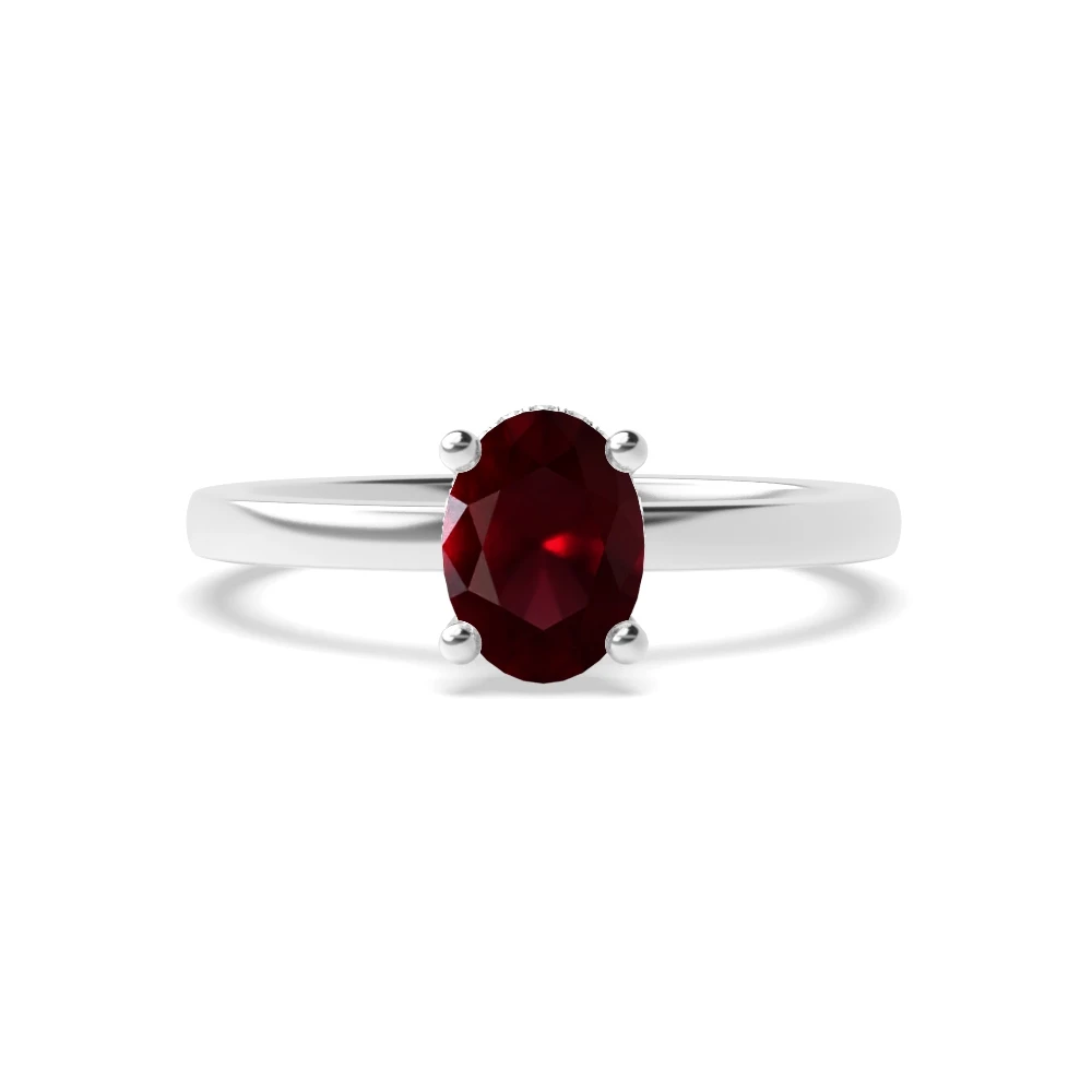 High Set Hidden halo plain shoulder Halo Engagement Rings