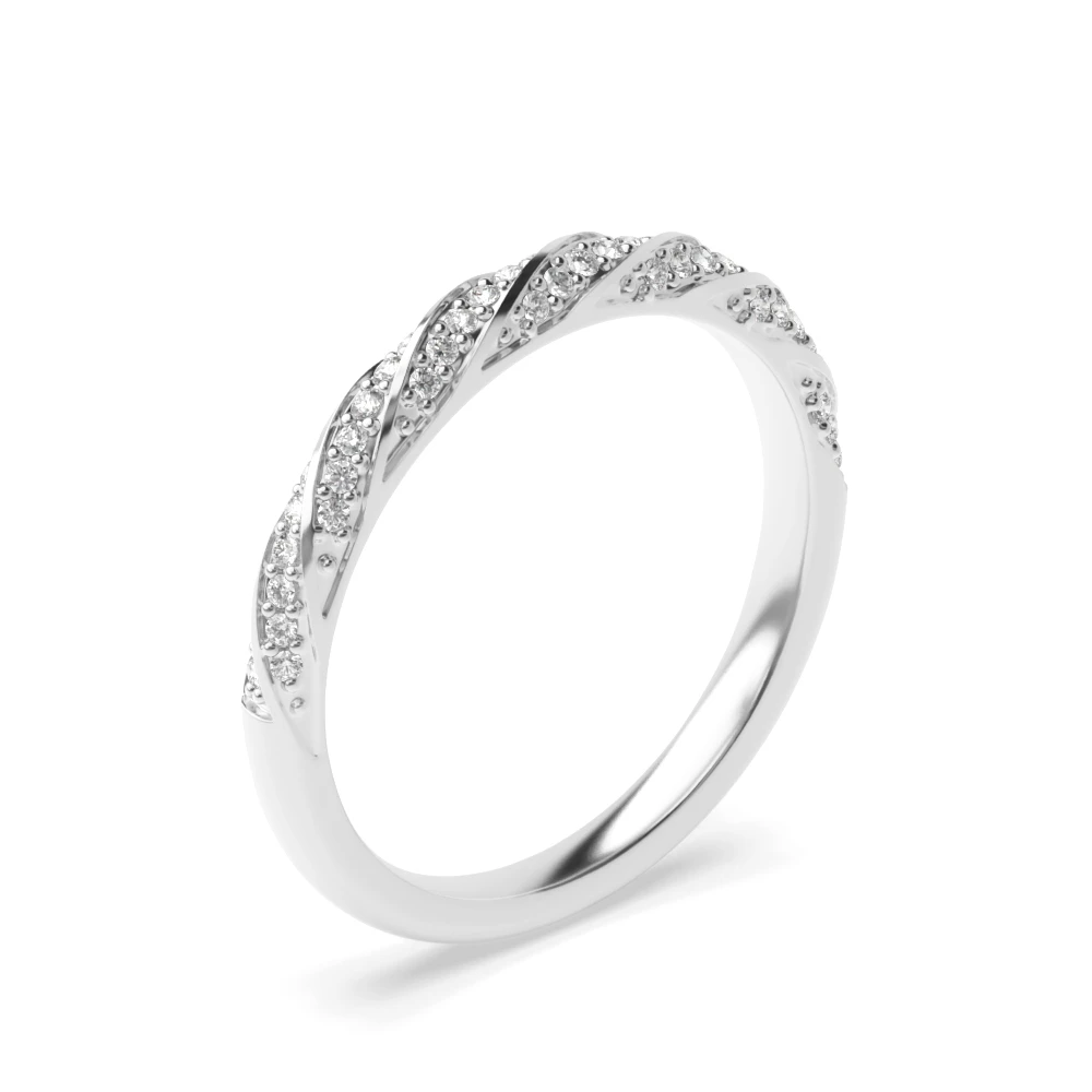 Pave Setting Wave style Wedding Diamond Rings