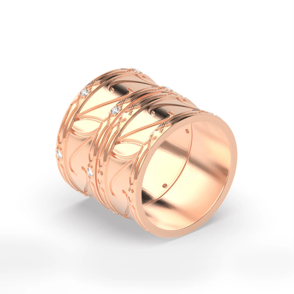 4 Prong Rose Gold Couple engagement Couples Diamond Rings