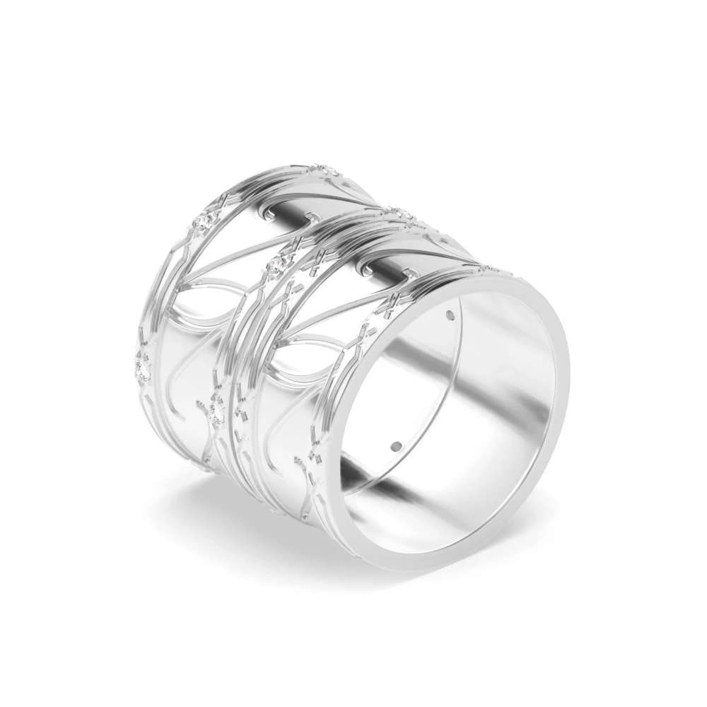 4 Prong White Gold Couple engagement Couples Diamond Rings
