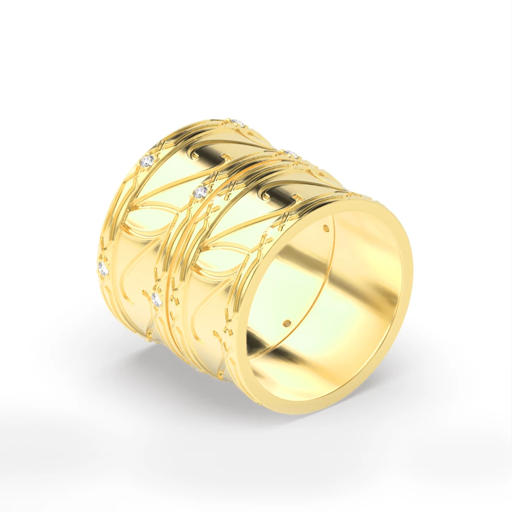 4 Prong Yellow Gold Couple engagement Couples Diamond Rings