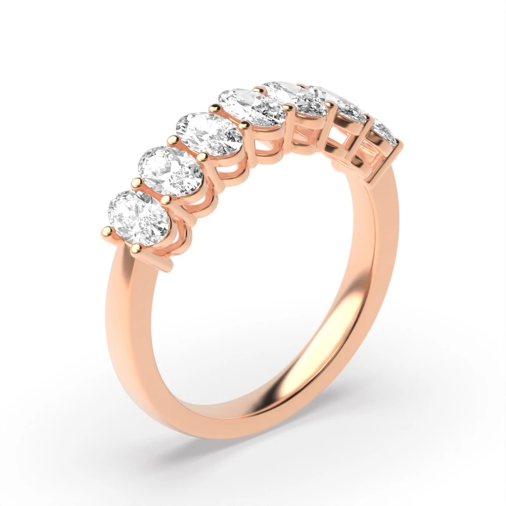 4 Prong Rose Gold Bridal Seven Stone Diamond Rings