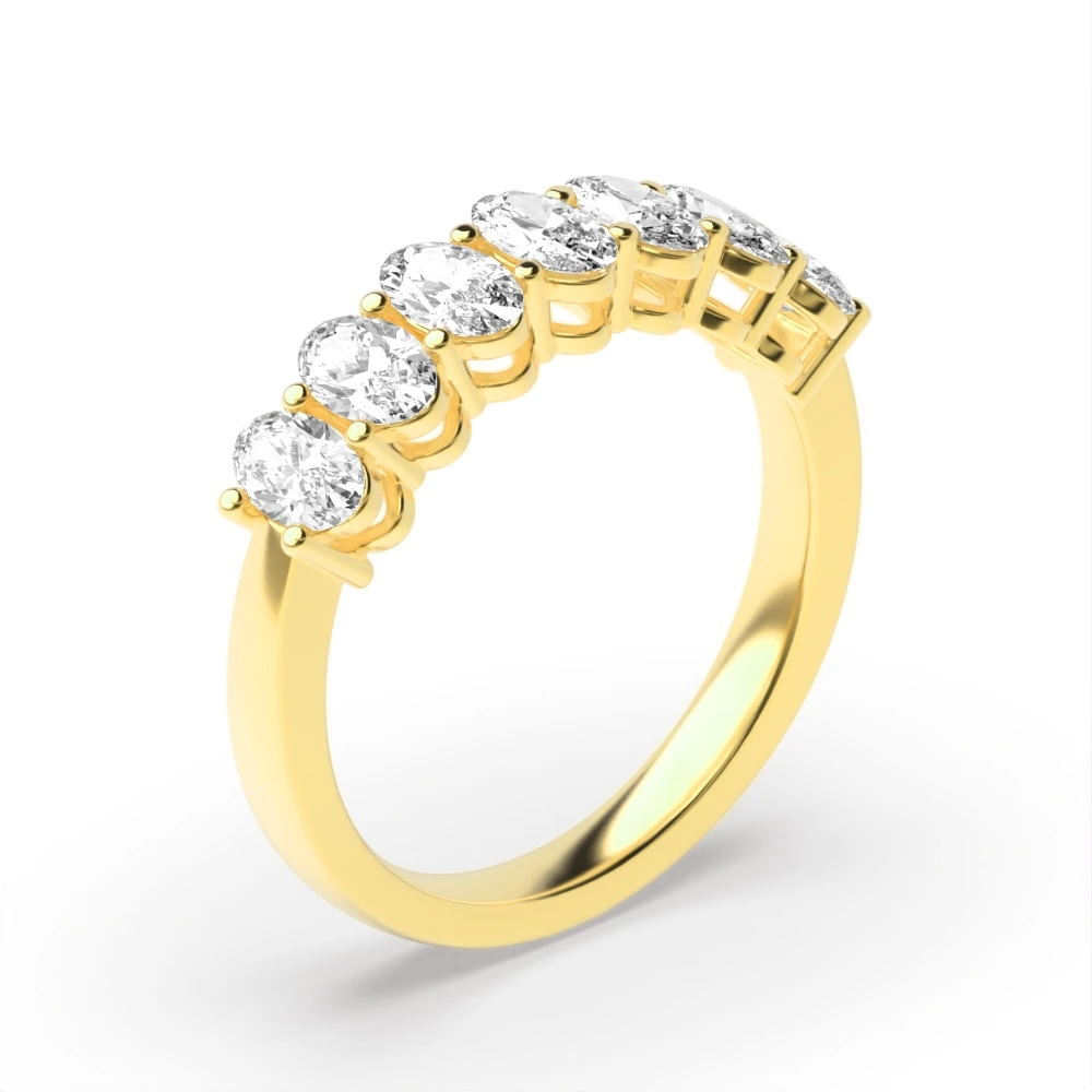 4 Prong Yellow Gold Bridal Seven Stone Diamond Rings