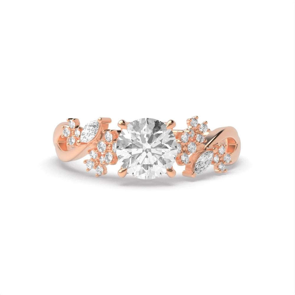 4 Prong Rose Gold Tulip head unique Unique Engagement Rings