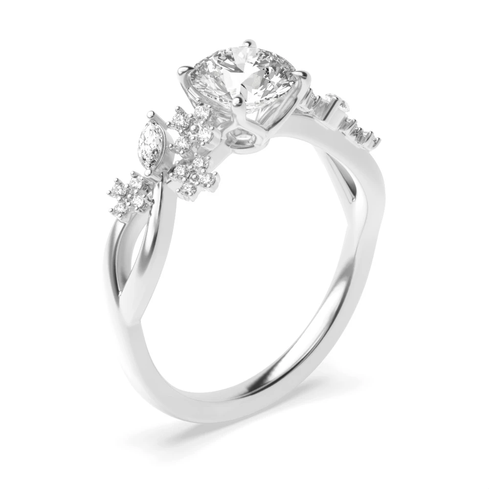 4 Prong Tulip head unique Unusual Wedding Rings & Bands