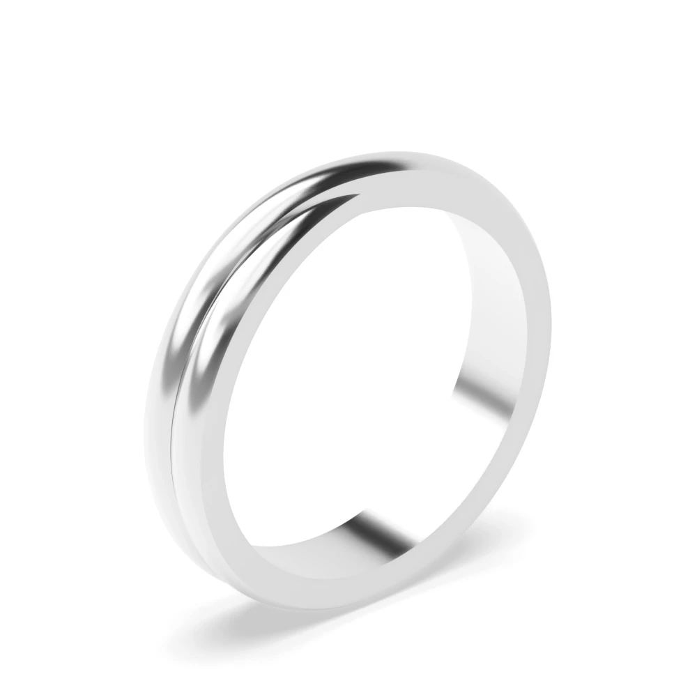 Platinum Crossover twist Women's Plain Wedding Rings & Bands