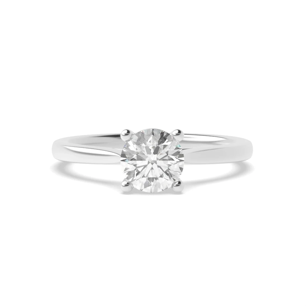 4 Prong Basket set tapered shoulder Engagement Rings