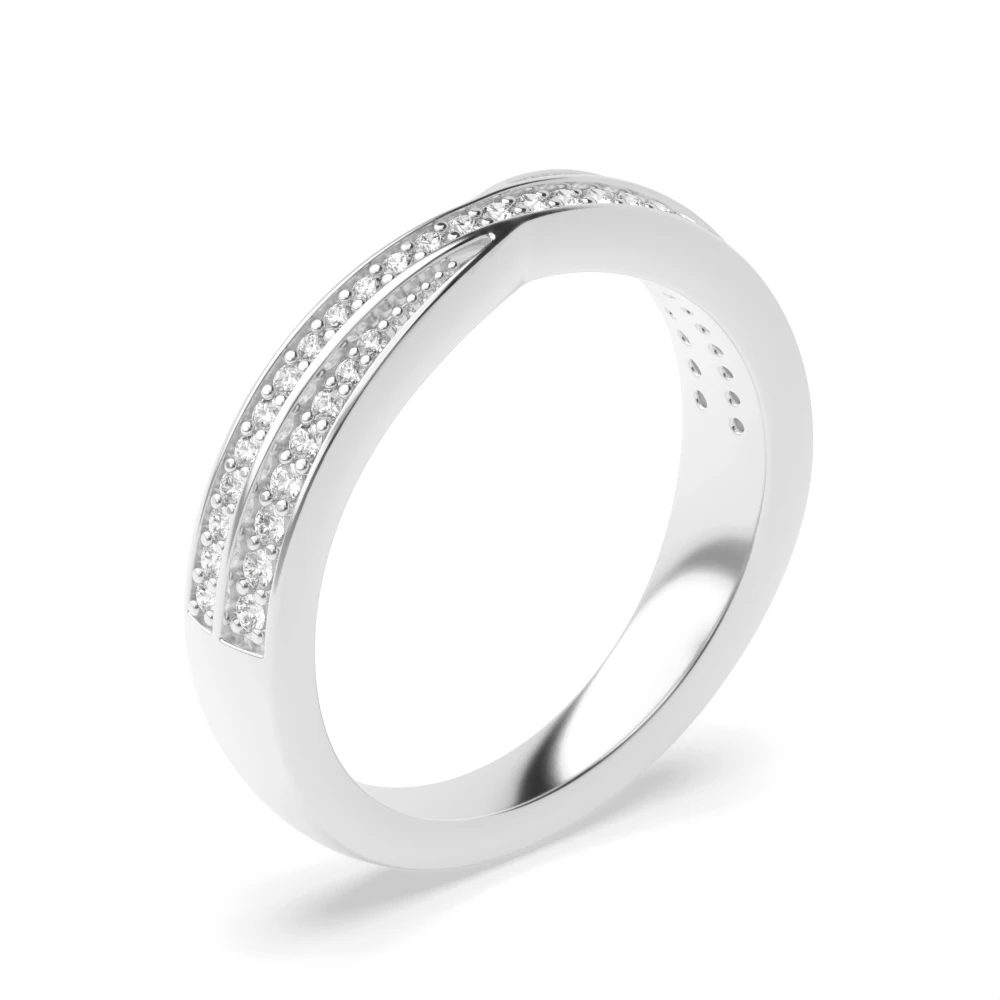 4 Prong two row crossover Eternity Diamond Rings